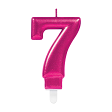 Candle Number 7  Pink